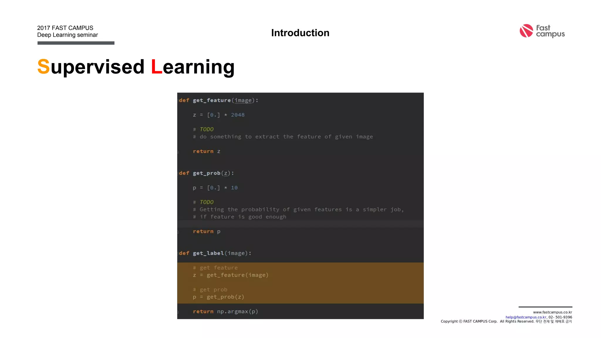 Supervised Learning
Introduction
 