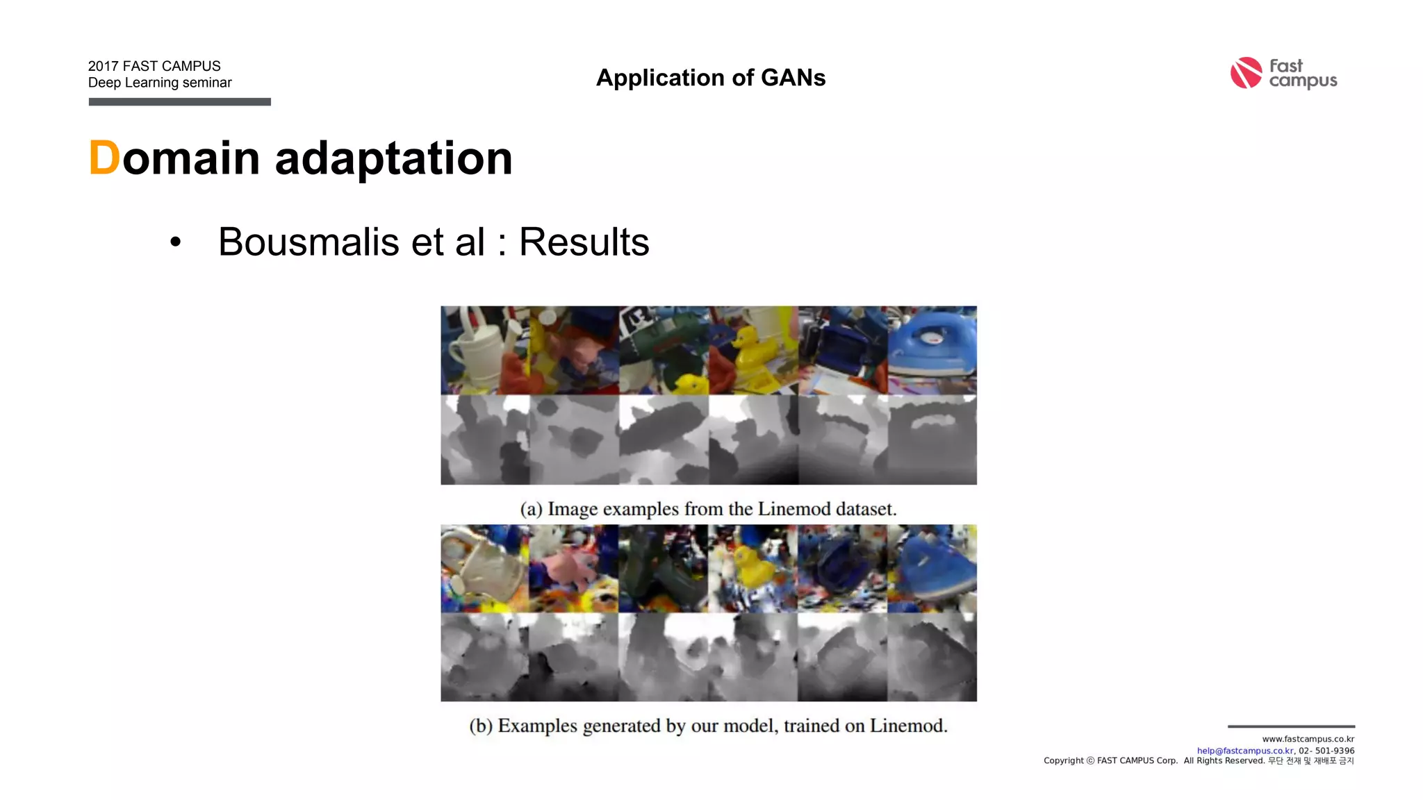 Translating image
• Sajjadi et al, EnhanceNet : Single Image Super-Resolution
through Automated Texture Synthesis, 2016
– SRGAN + Gram metrics loss
Application of GANs
 