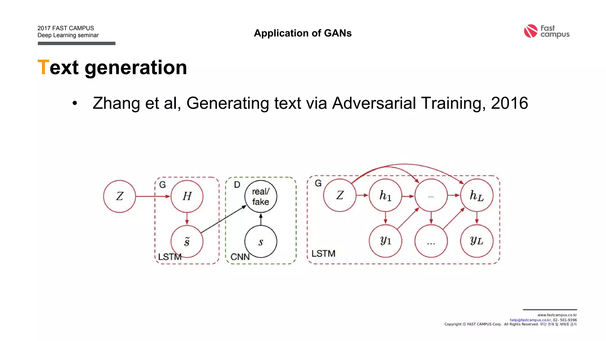 Domain adaptation
• Taeksoo Kim et al, Learning to Discover Cross-Domain
Relations with Generative Adversarial Networks, 2017
Application of GANs
 