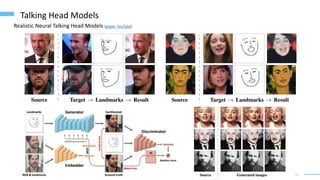 17
Talking Head Models
Realistic Neural Talking Head Models (paper, YouTube)
 