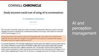 AI and
perception
management
 