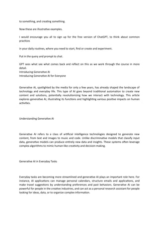 Generative AI. Introduction to Generative AI | DOCX