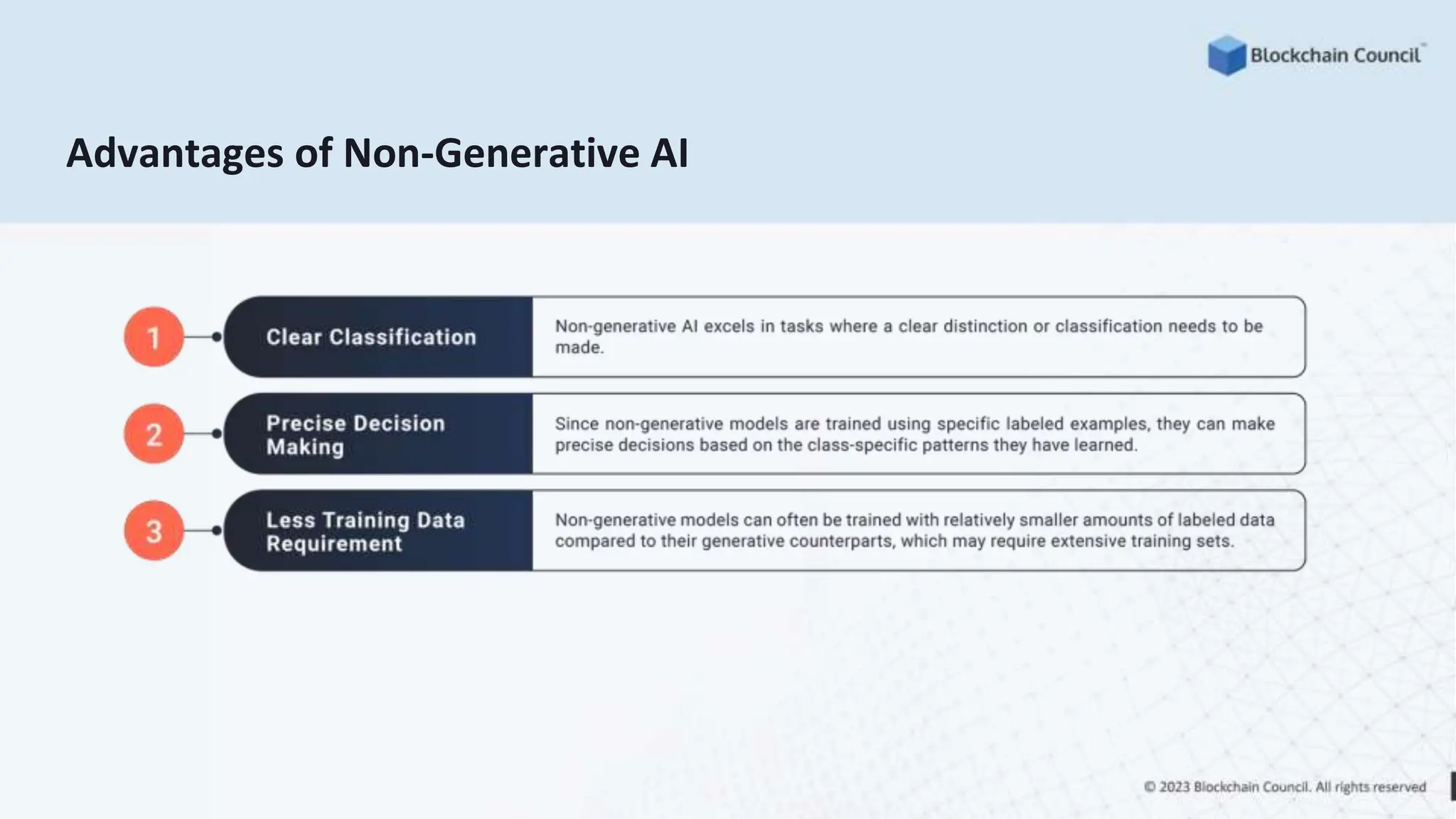 Advantages of Non-Generative AI
 
