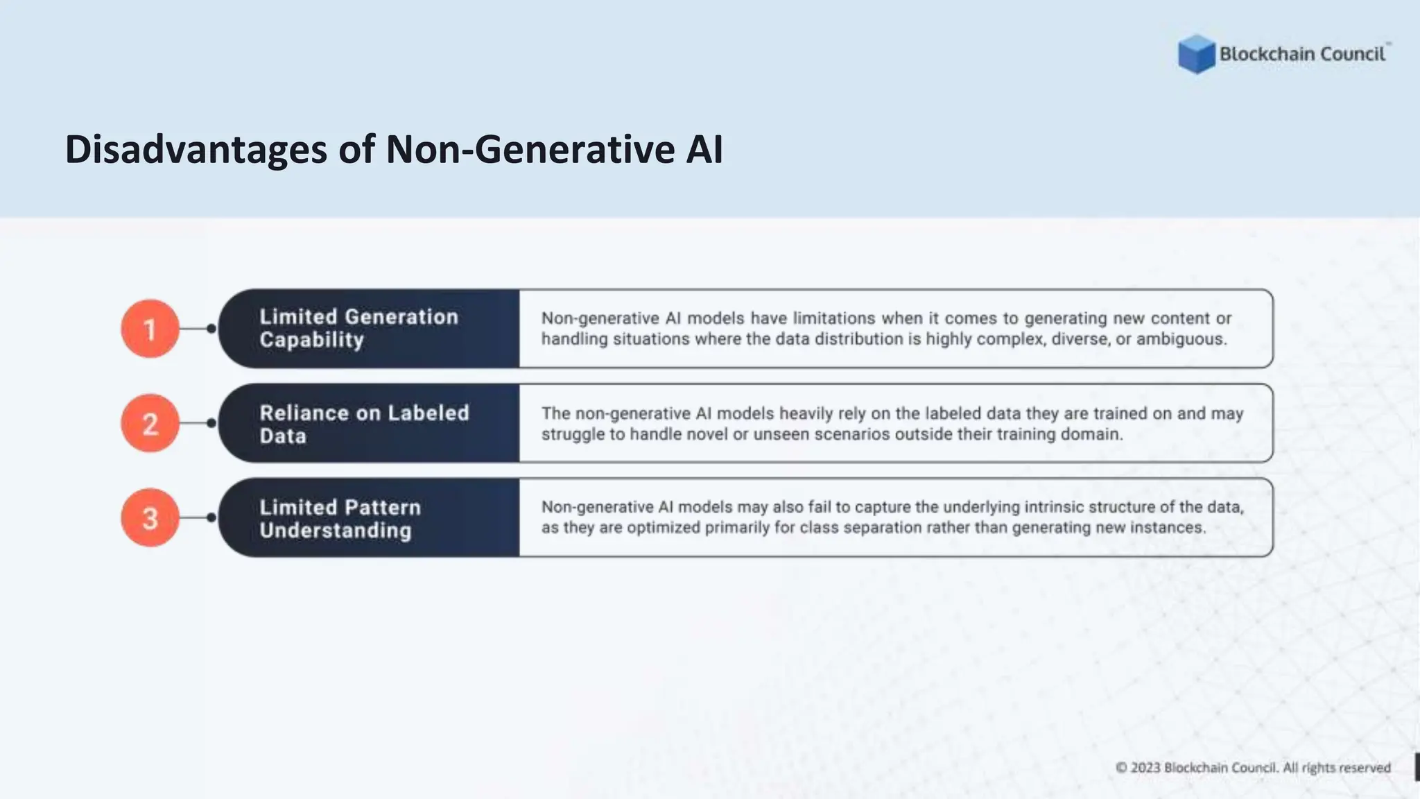 Disadvantages of Non-Generative AI
 