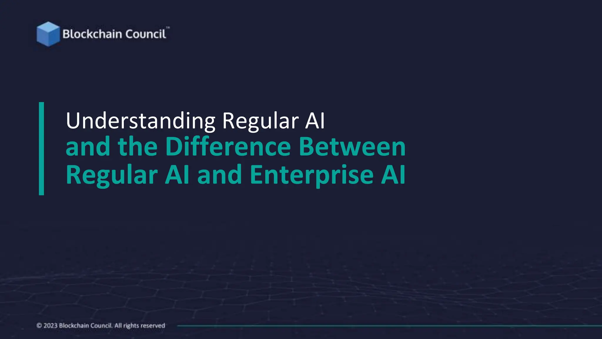 Understanding Regular AI
and the Difference Between
Regular AI and Enterprise AI
 