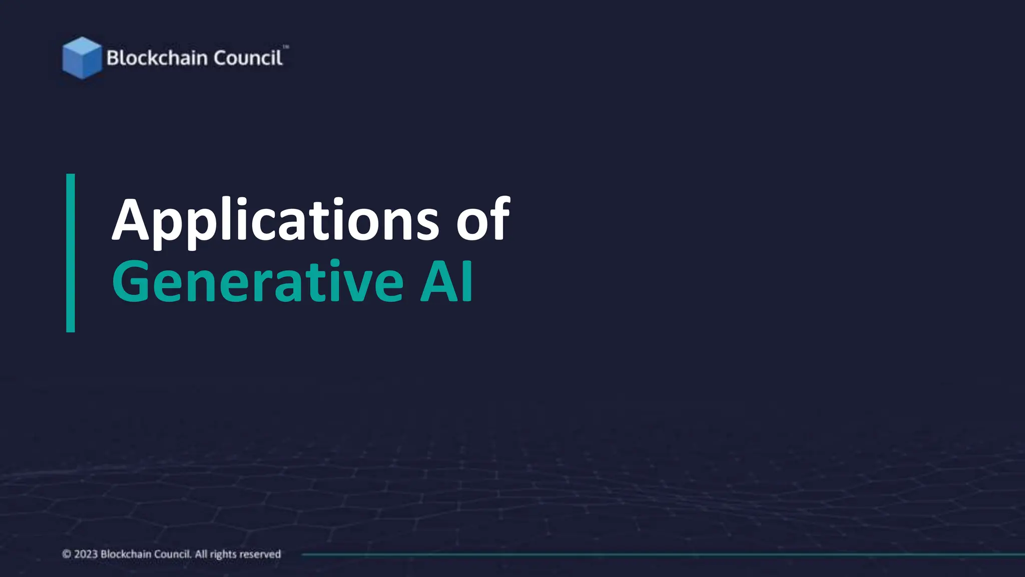 Applications of
Generative AI
 