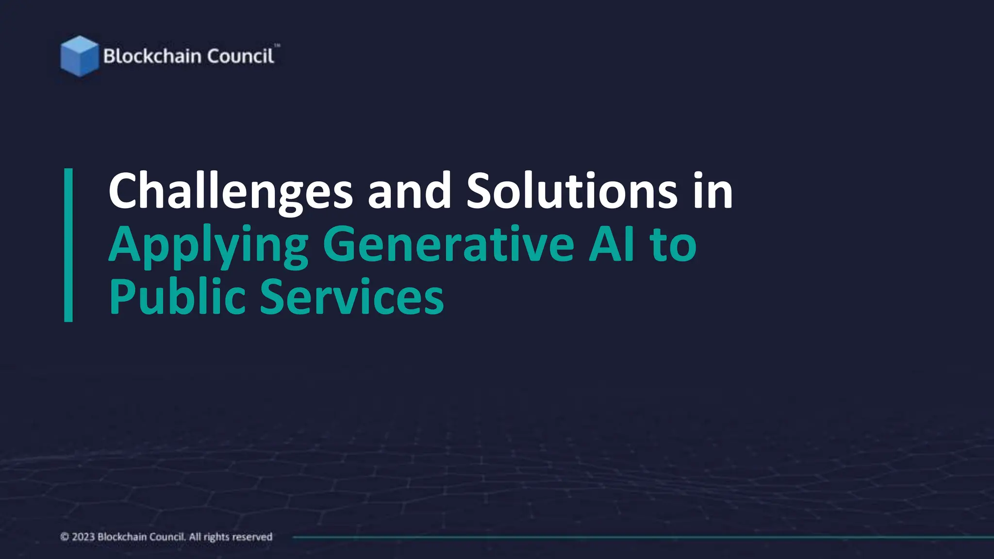 Challenges and Solutions in
Applying Generative AI to
Public Services
 