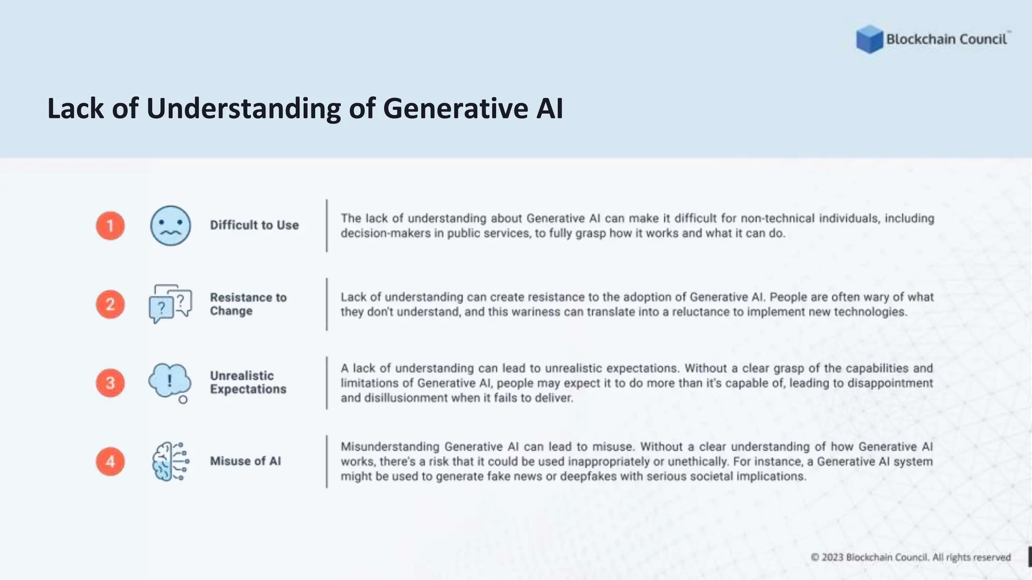 Lack of Understanding of Generative AI
 