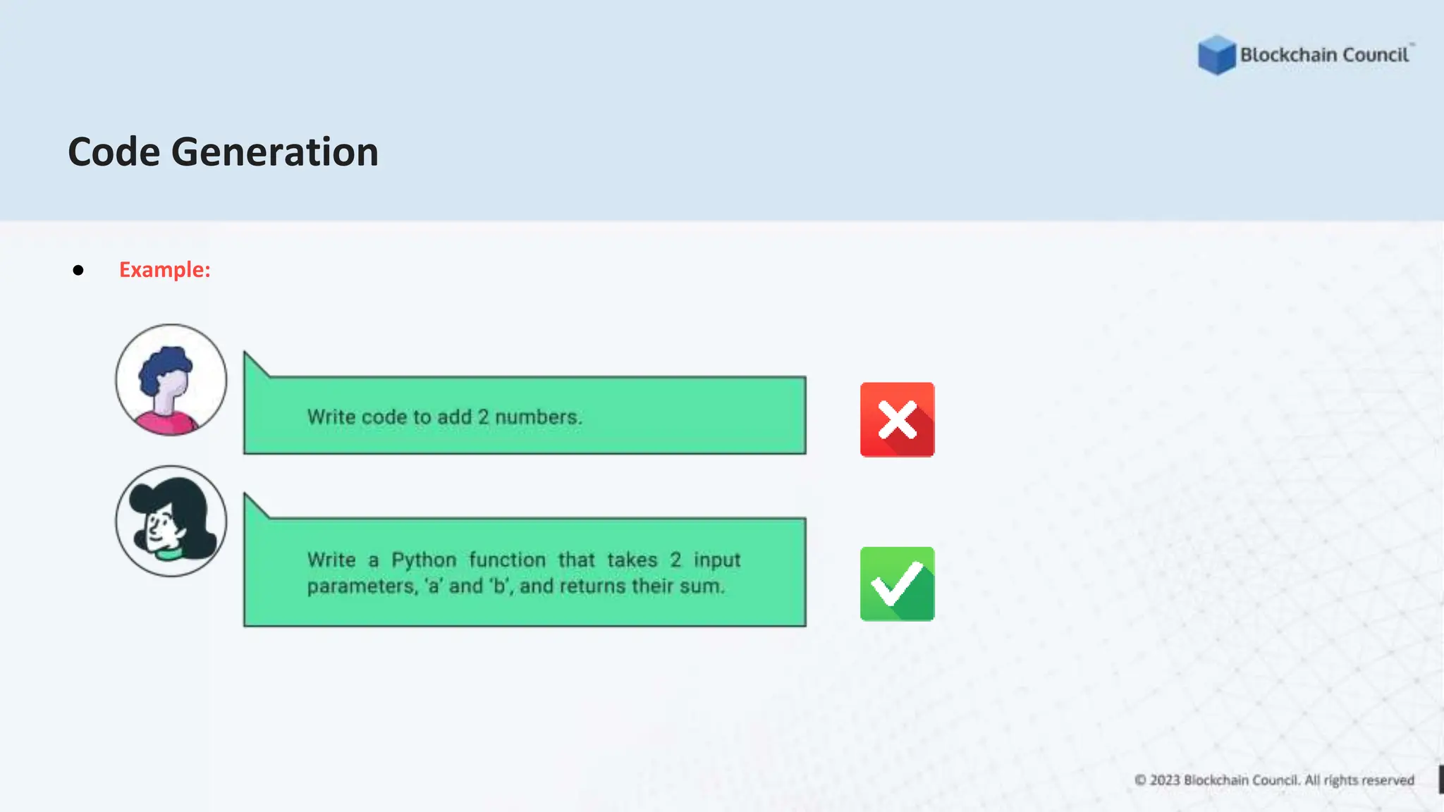 Code Generation
● Example:
 