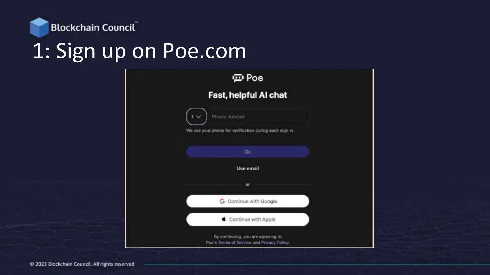 1: Sign up on Poe.com
 