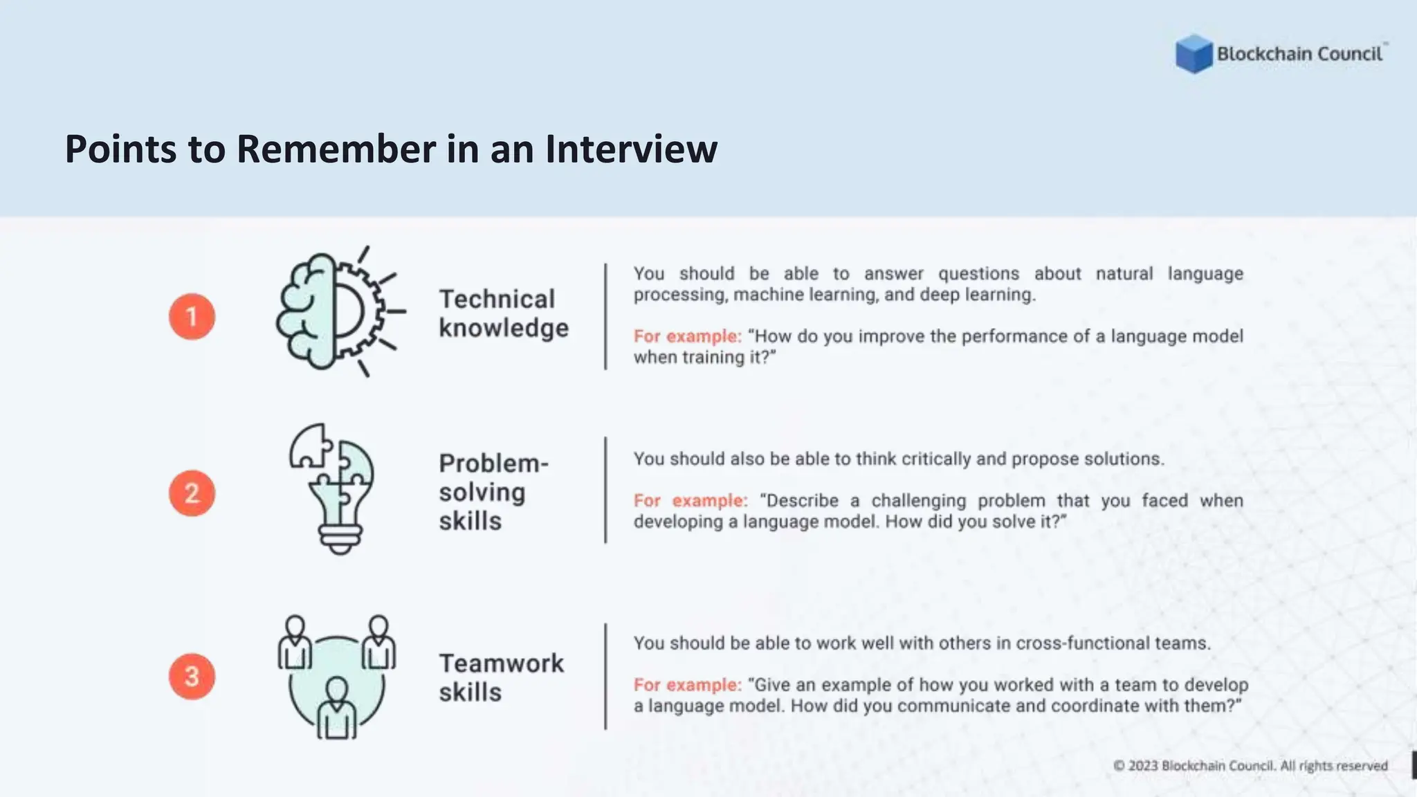 Points to Remember in an Interview
 