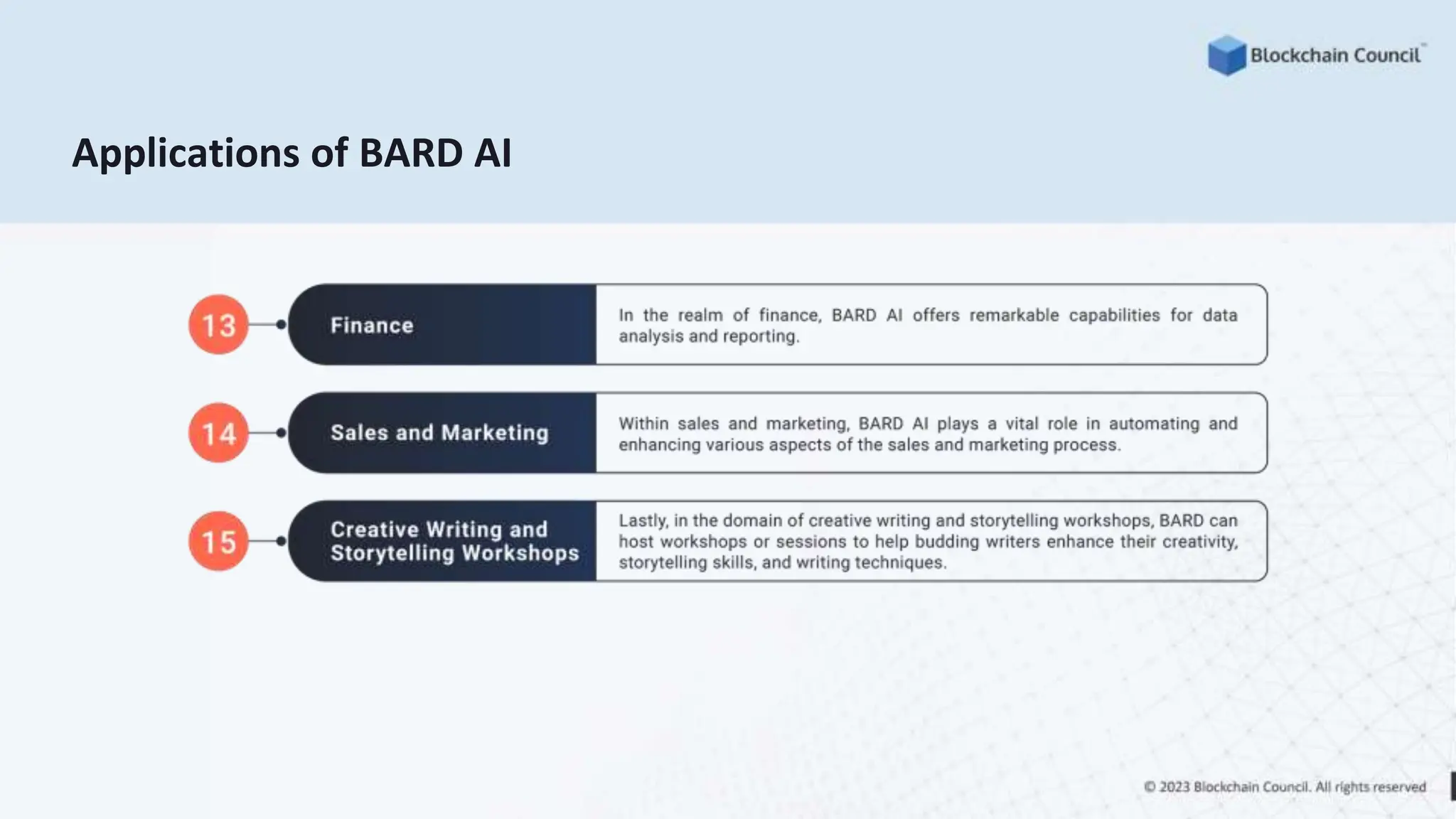 Applications of BARD AI
 