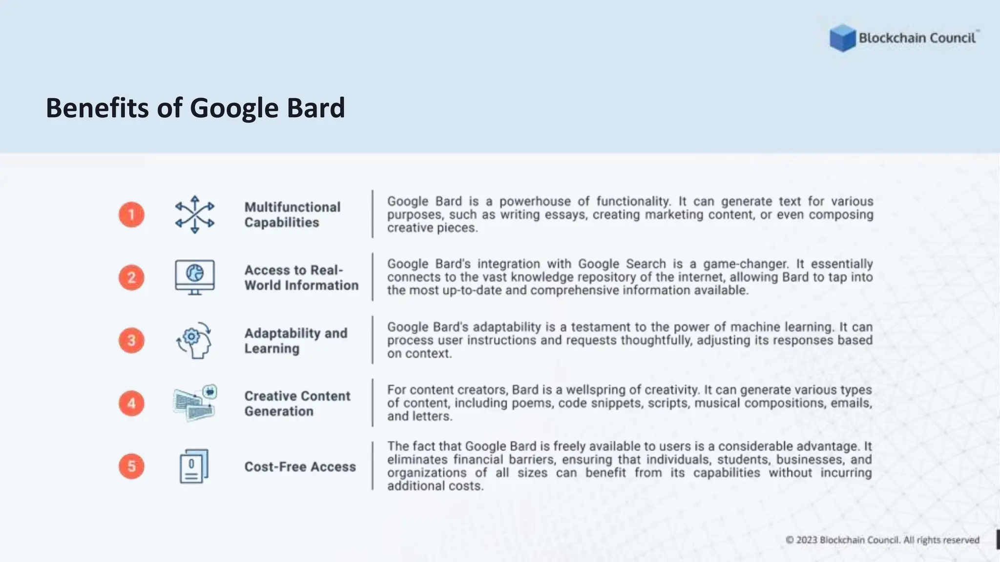 Benefits of Google Bard
 