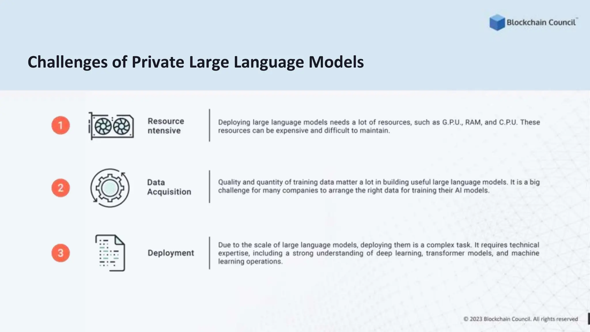 Challenges of Private Large Language Models
 
