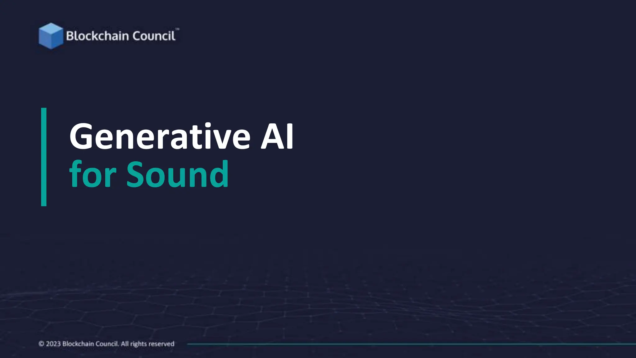 Generative AI
for Sound
 