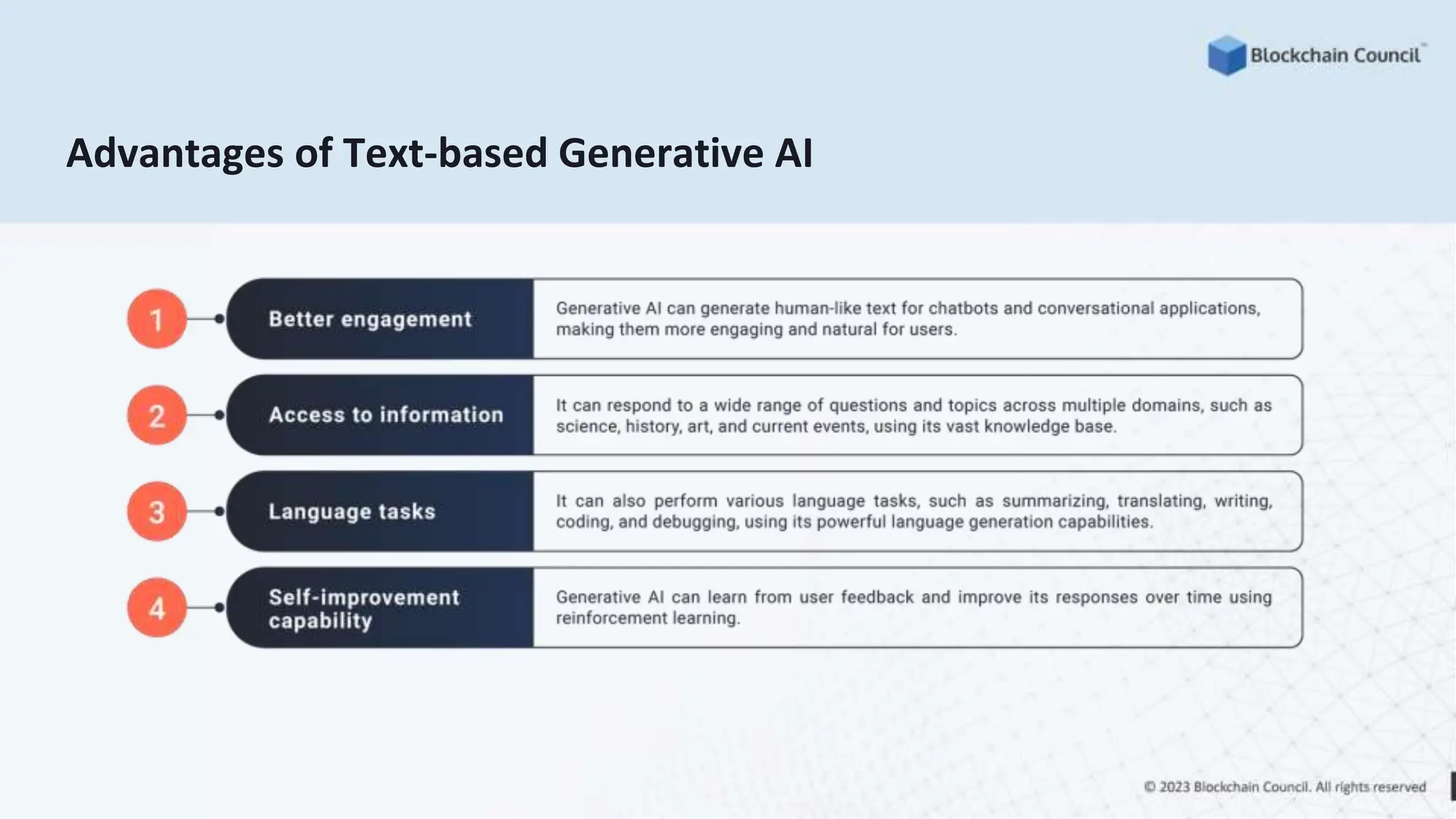Advantages of Text-based Generative AI
 