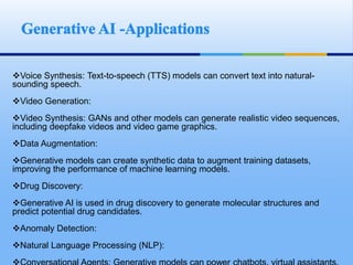 Generative AI and ChatGPT - Scope of AI and advance Generative AI | PPTX