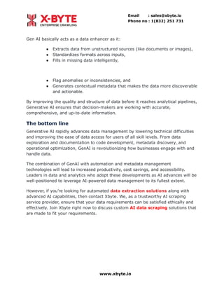 Generative AI for Data Management: Get More Out of Your Data | PDF