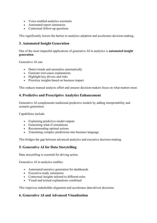 Generative AI in Analytics: Redefining How Enterprises Extract Insights ...