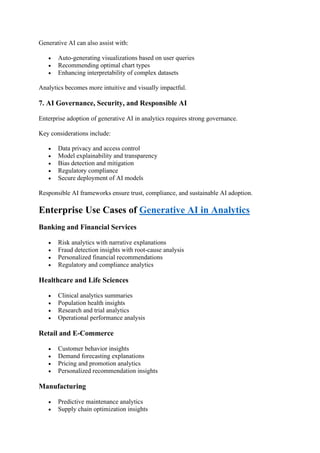Generative AI in Analytics: Redefining How Enterprises Extract Insights ...