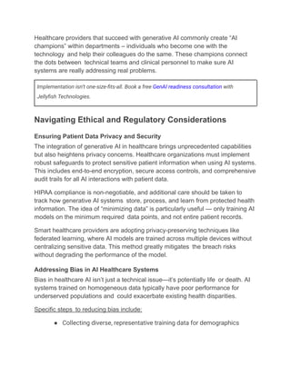 Generative AI in Healthcare: Benefits, Use Cases & Challenges | PDF