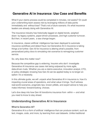 Generative AI in Insurance- Use Case and Benefits.pdf