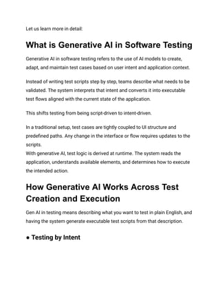 Generative AI in Software Testing_ What It Is and How It Works | PDF