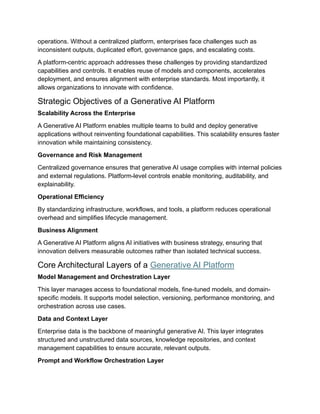 Generative AI Platform: Building a Scalable and Governed Foundation for ...