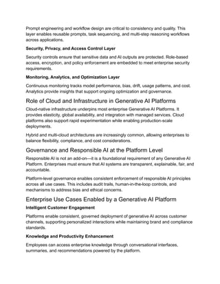 Generative AI Platform: Building a Scalable and Governed Foundation for ...