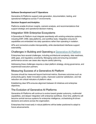 Generative AI Platform: Building a Scalable and Governed Foundation for ...