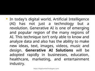 Generative AI Solutions- The latest direction for business and ...