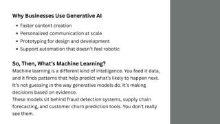 Generative AI vs Machine Learning A Real-World Look at What Matters in ...