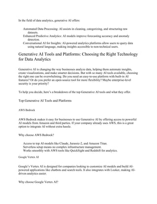 Generative Al in Data Analytics_ A Complete Guide | DOCX