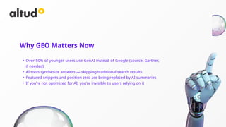 Generative Engine Optimization (GEO) The Future of Search Visibility | PPTX