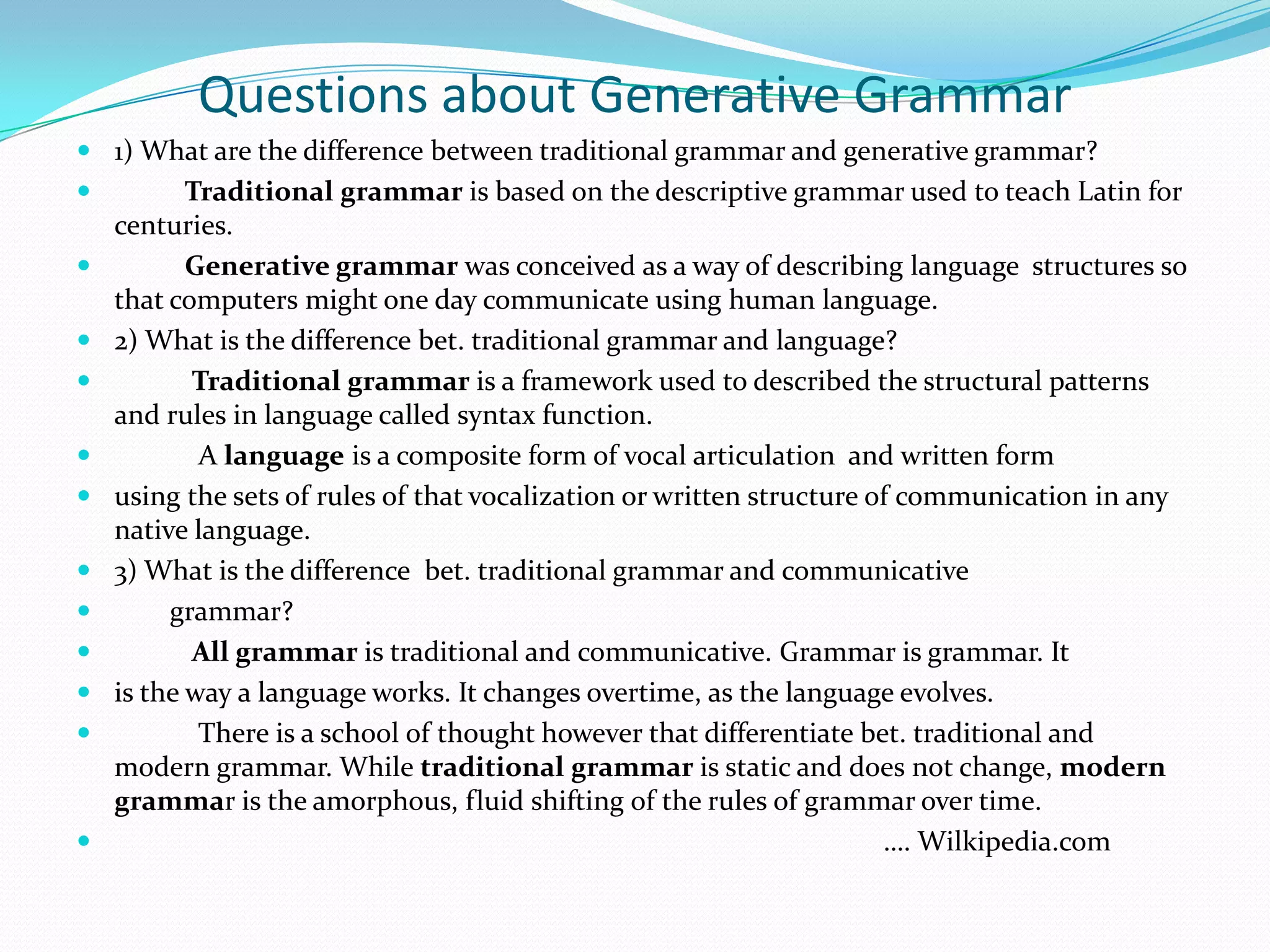 Generative grammar | PPT