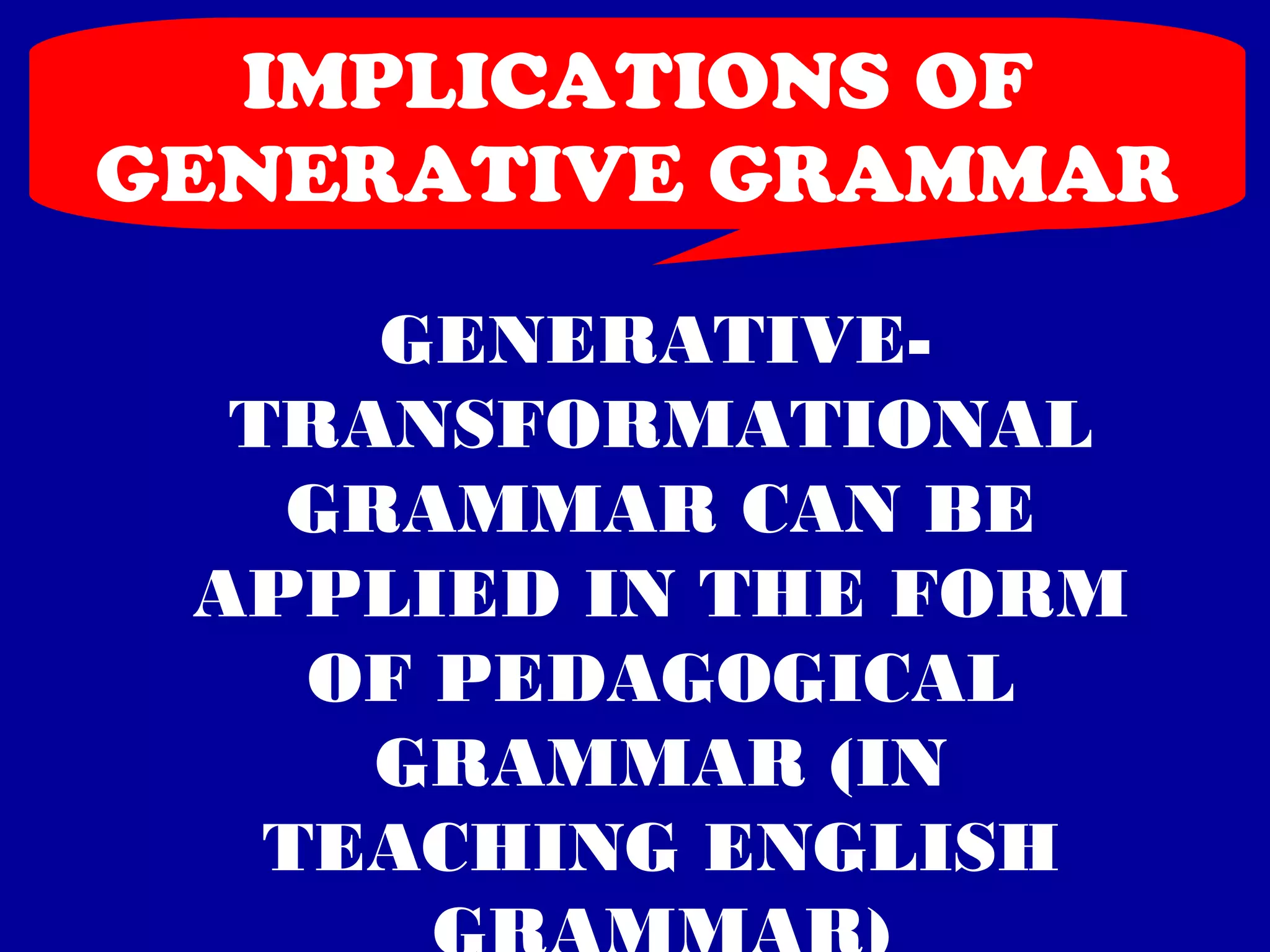 Generative grammar | PPT