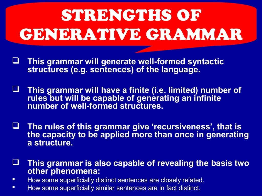 Generative grammar
