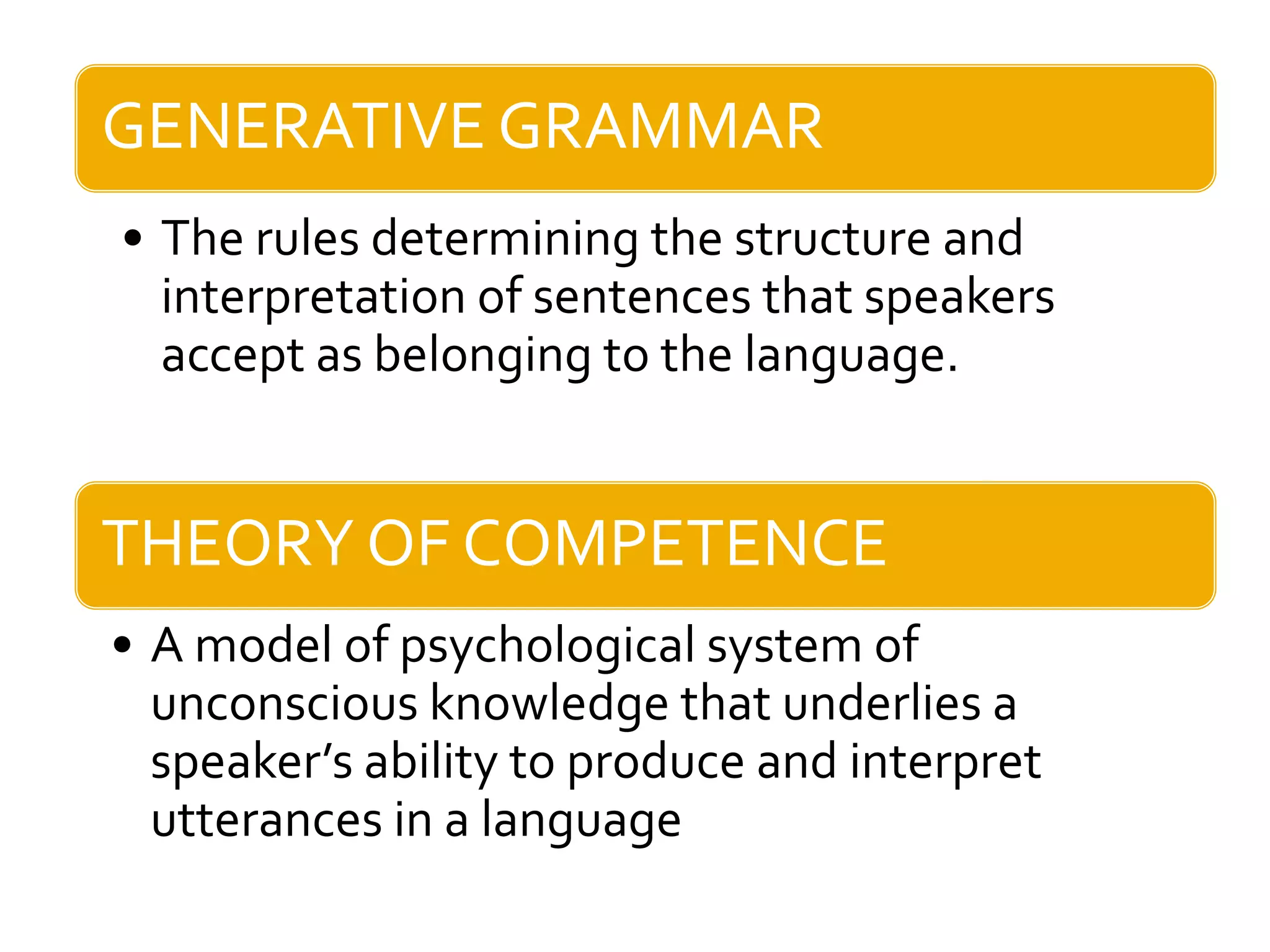 Generative grammar ppt report | PPTX