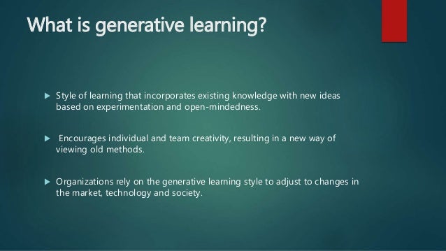 Generative learning research