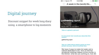 Digital journey
Discount snippet for week long diary
using a smartphone to log moments
 