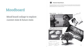 Moodboard
Mood board collage to explore
current state & future state.
 