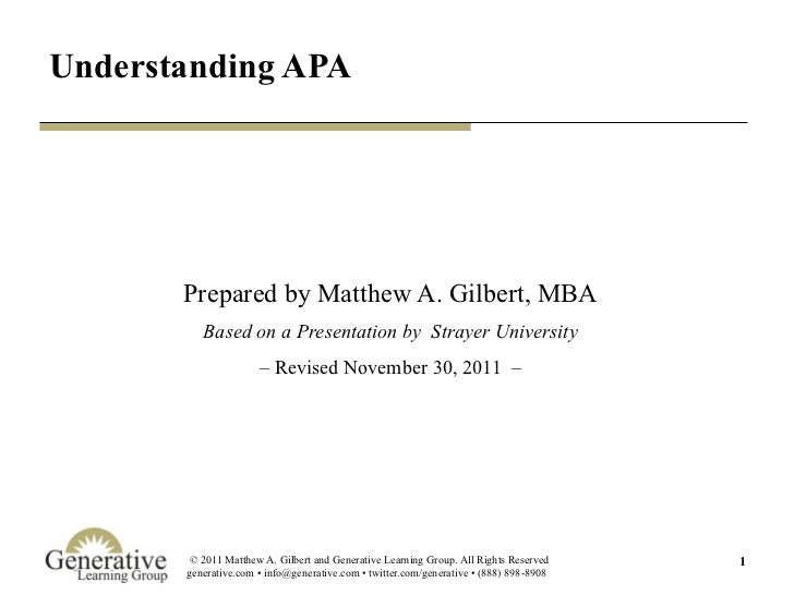 Understanding APA
