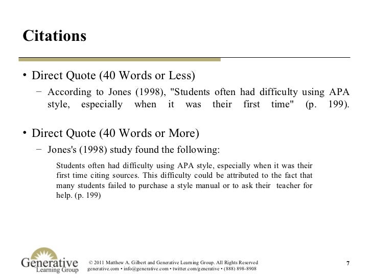 Apa Citation Direct Quote More Than 40 Words