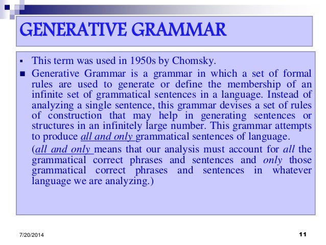 example of generative grammar Generative grammar презентация онлайн.