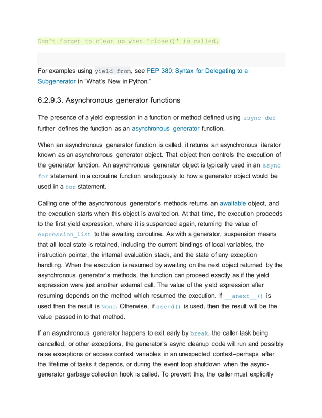 Generator iterator methods pdf