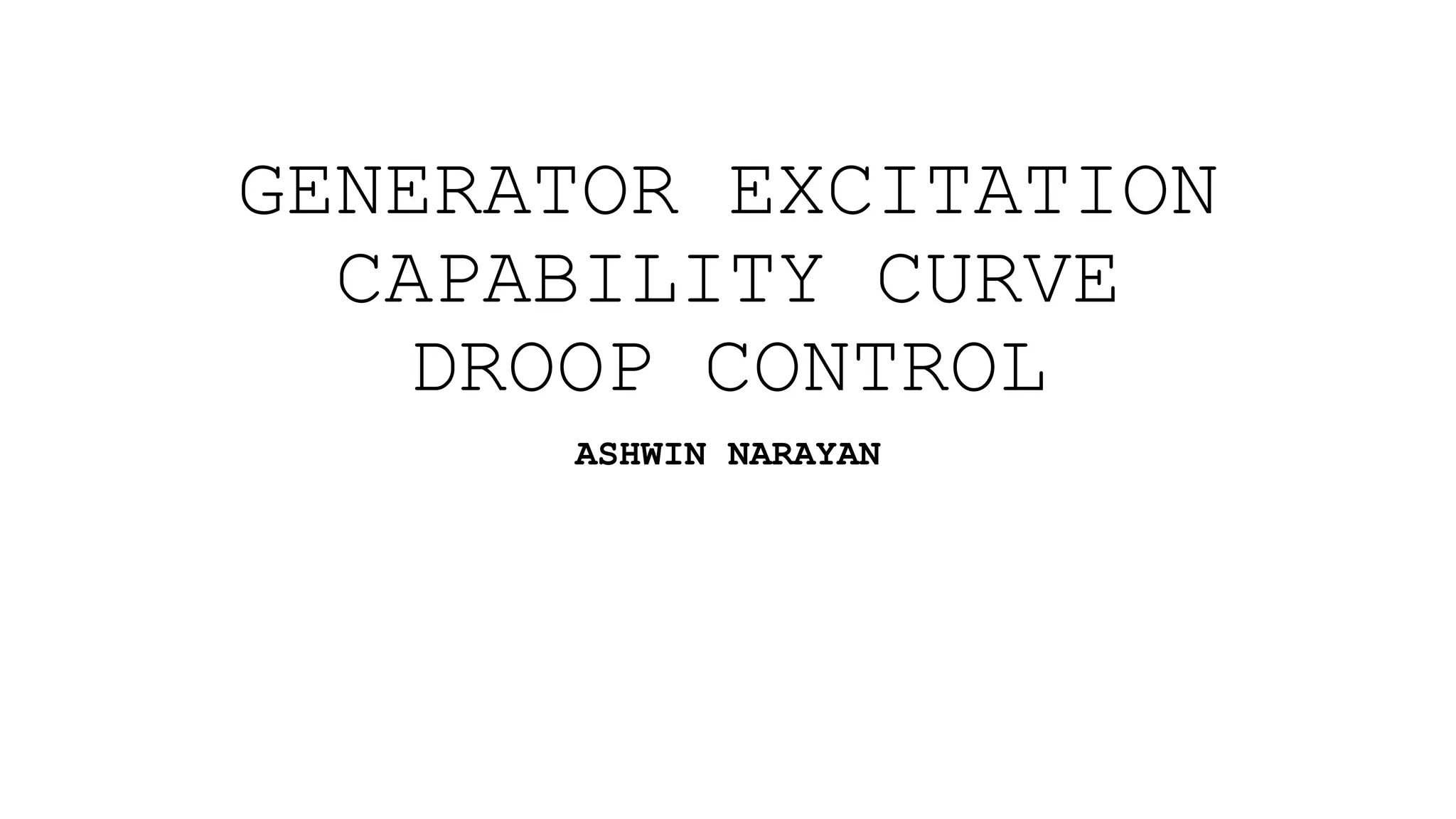 GENERATOR EXCITATION AND CAPABILITY CURVE.pptx