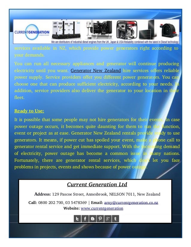 Generator Hire Services An Ultimate Solution For Power Outage Issue