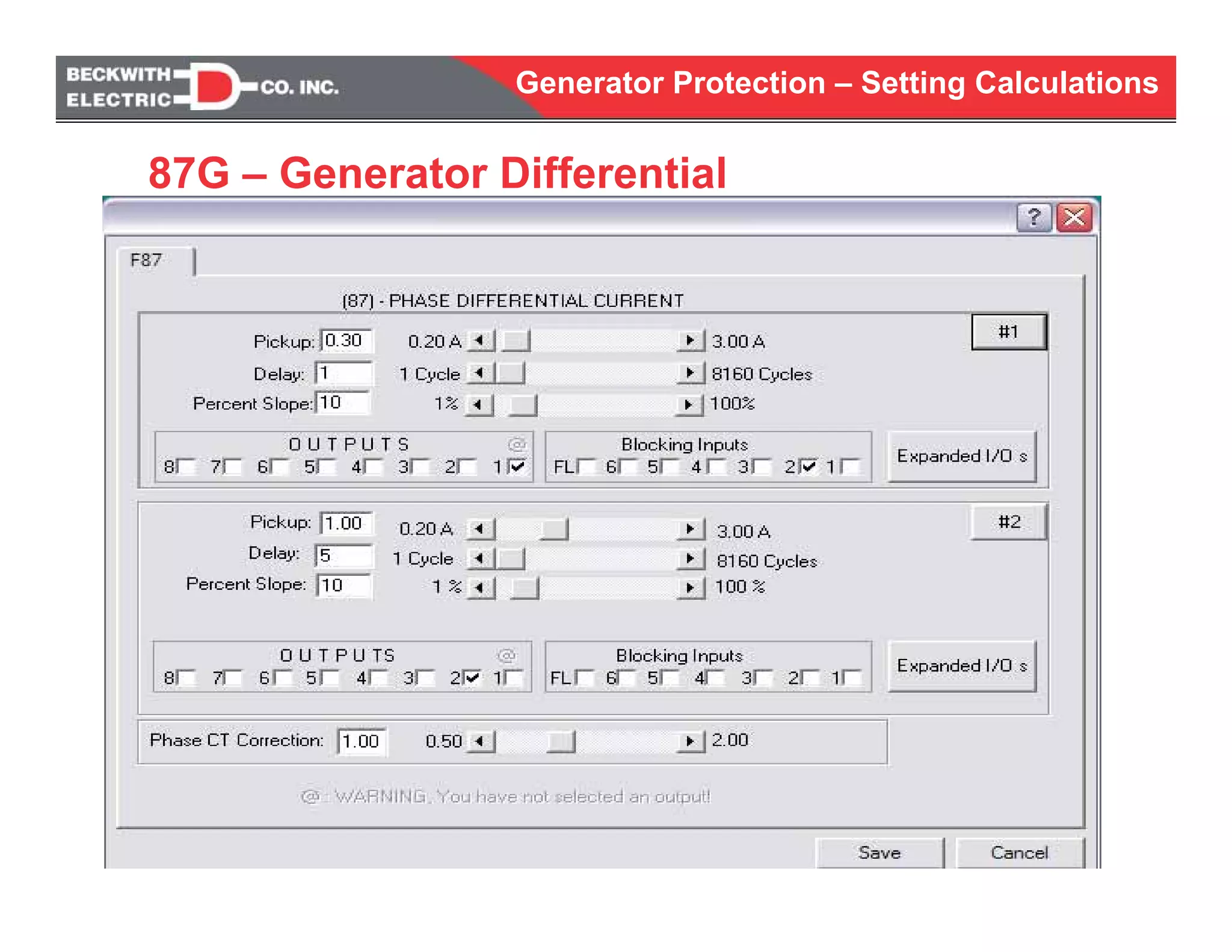 Generator protection calculations settings | PDF