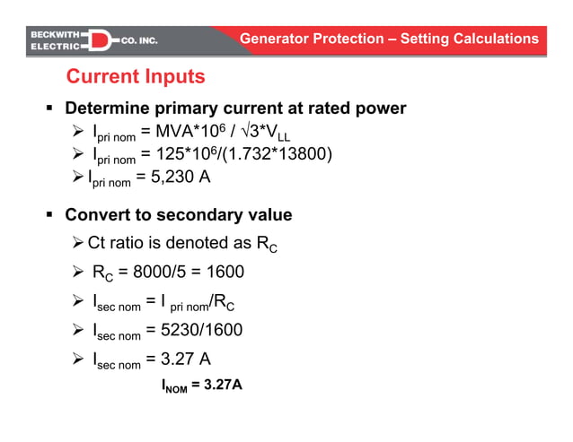 Generator protection calculations settings | PDF | Consumer Electronics ...