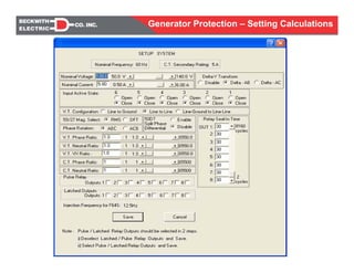Generator protection calculations settings | PDF
